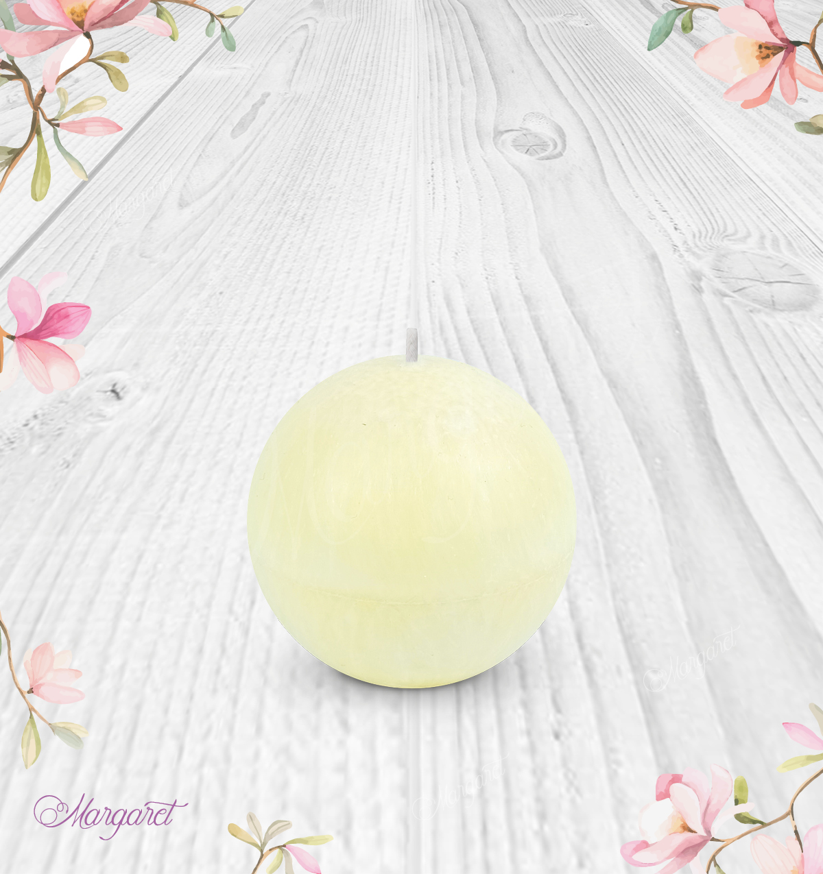 Svíčka Koule malá – Champagne / Šampaňské a pomelo / Květinka